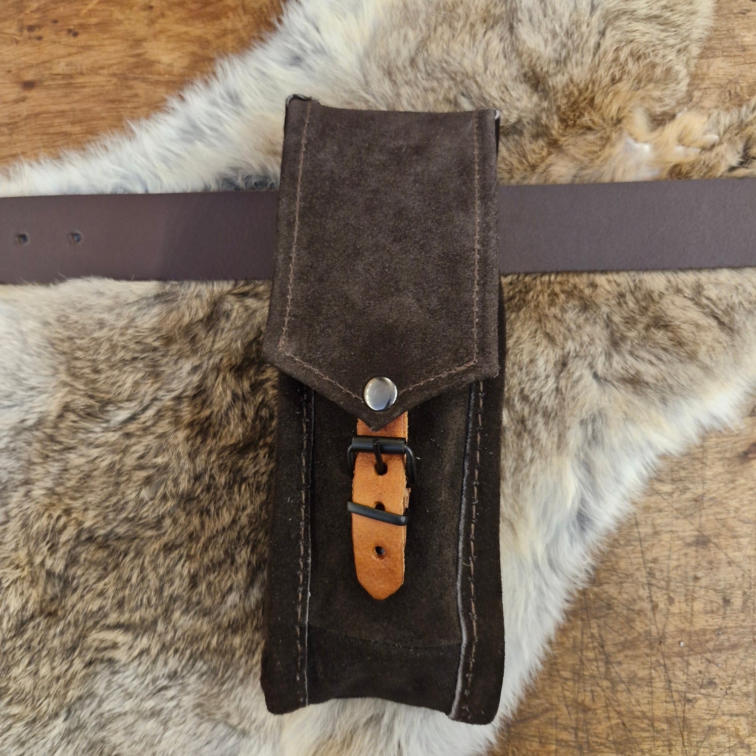 LARP Gürtelltasche aus Rauleder lang