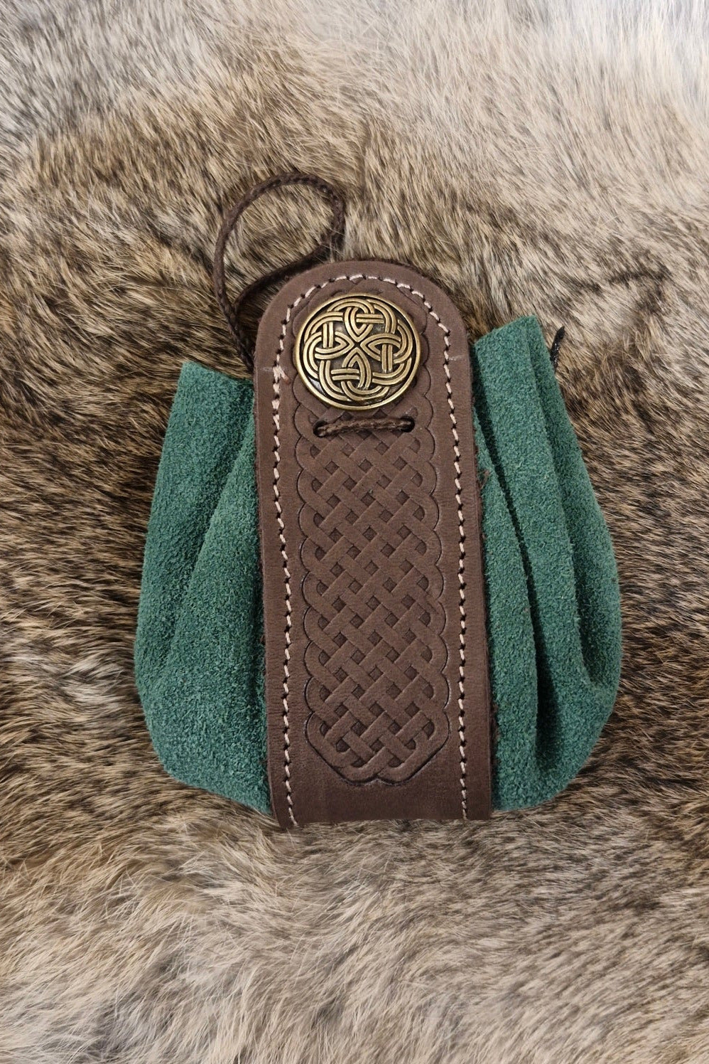 LARP Leather Pouch with Decorative Rivet