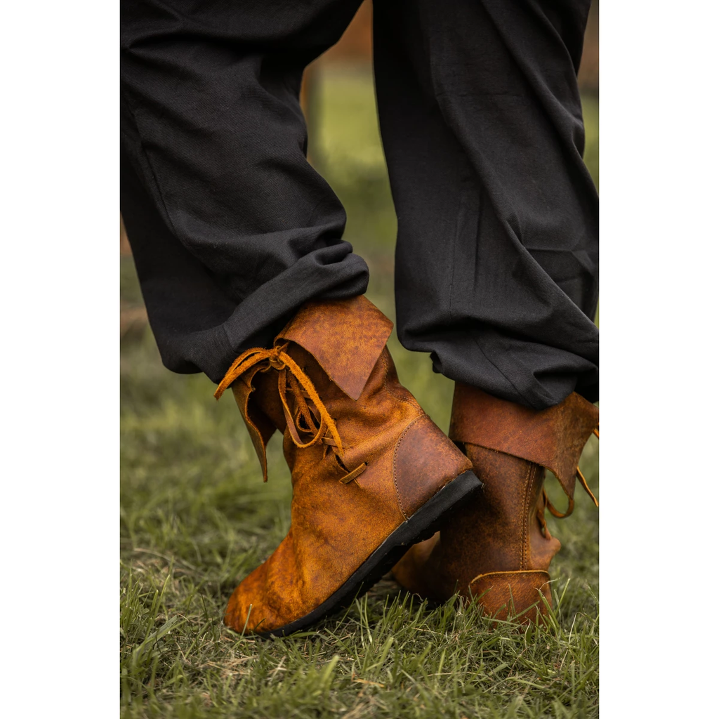 LARP Ankle Boots with Gaiter in Brown Nubuck Leather