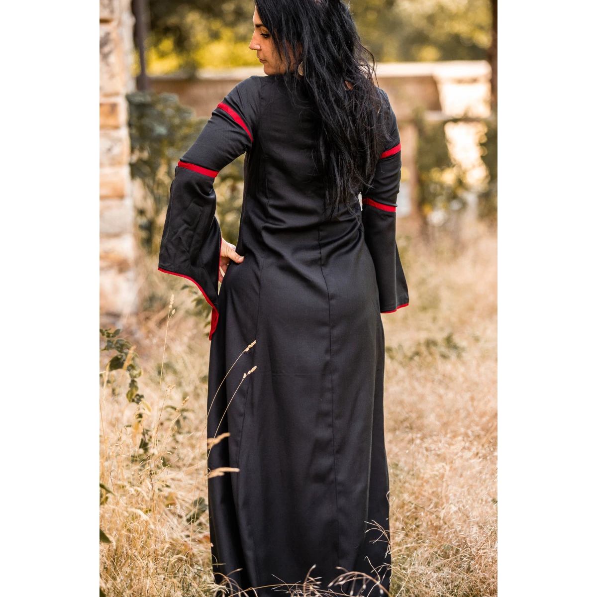 LARP Kleid mit Trompetenärmel & Schnürung