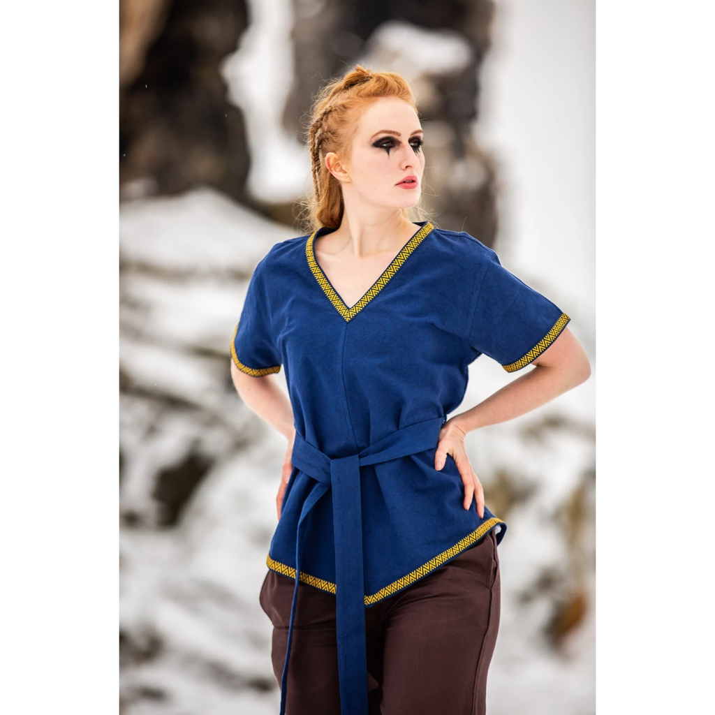 LARP Tunika Klingenmaid mit Borte kurzarm
