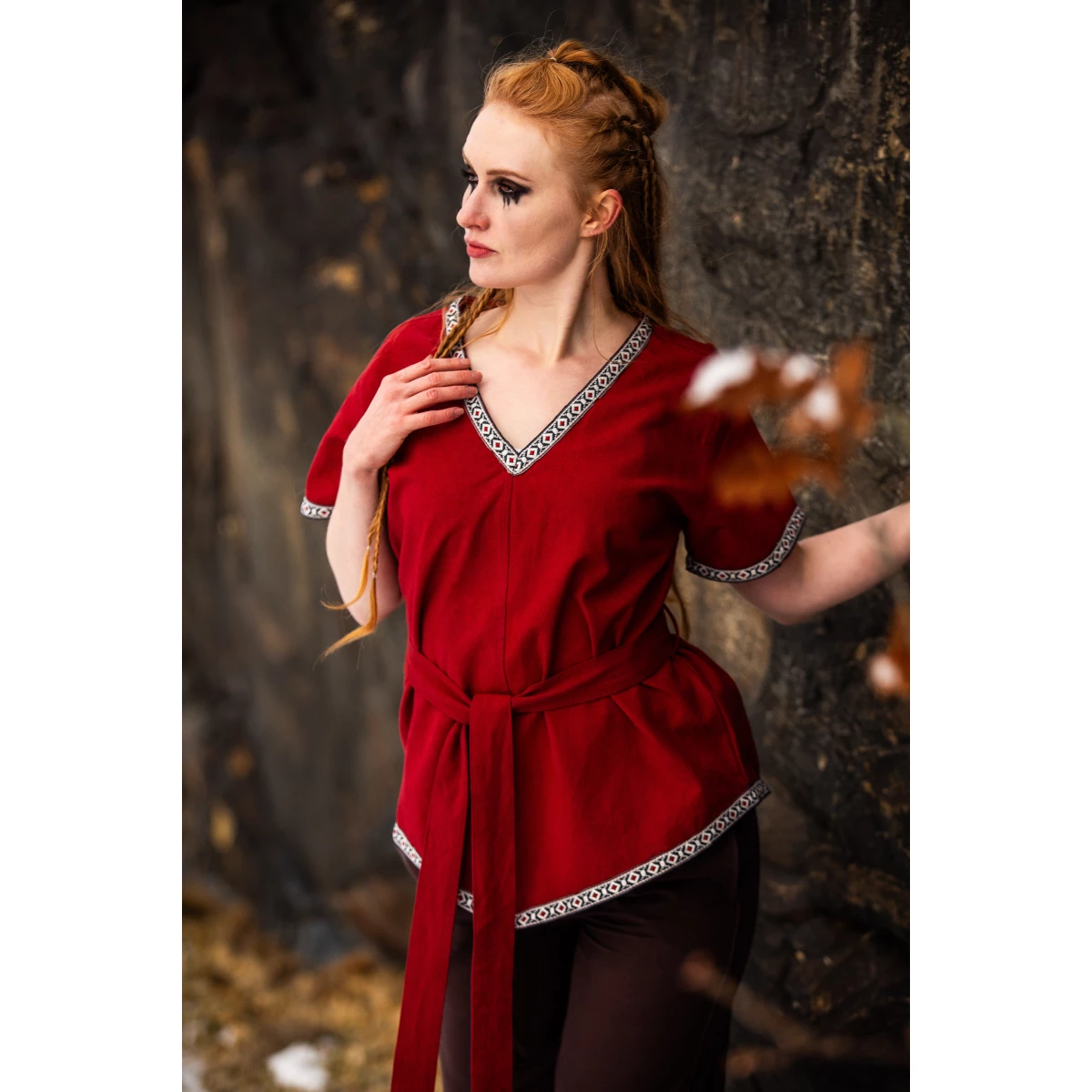 LARP Tunika Klingenmaid mit Borte kurzarm