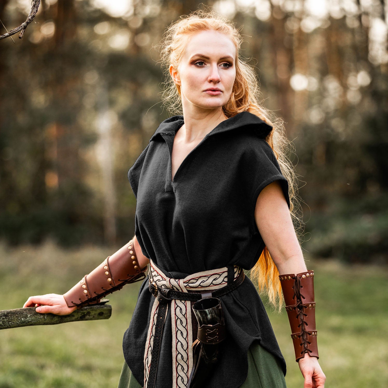 LARP Tunika Waldläufer mit Kapuze