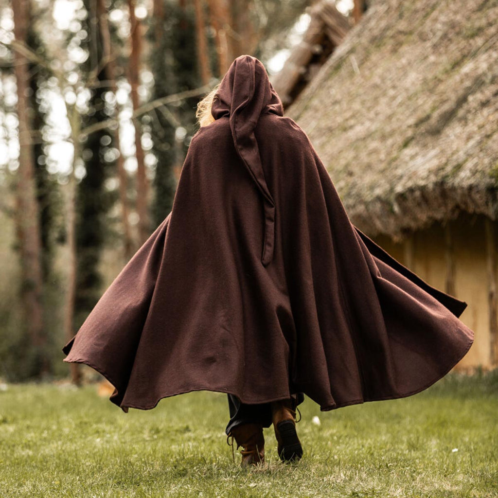 LARP Umhang mit langer Kapuze aus Wolle