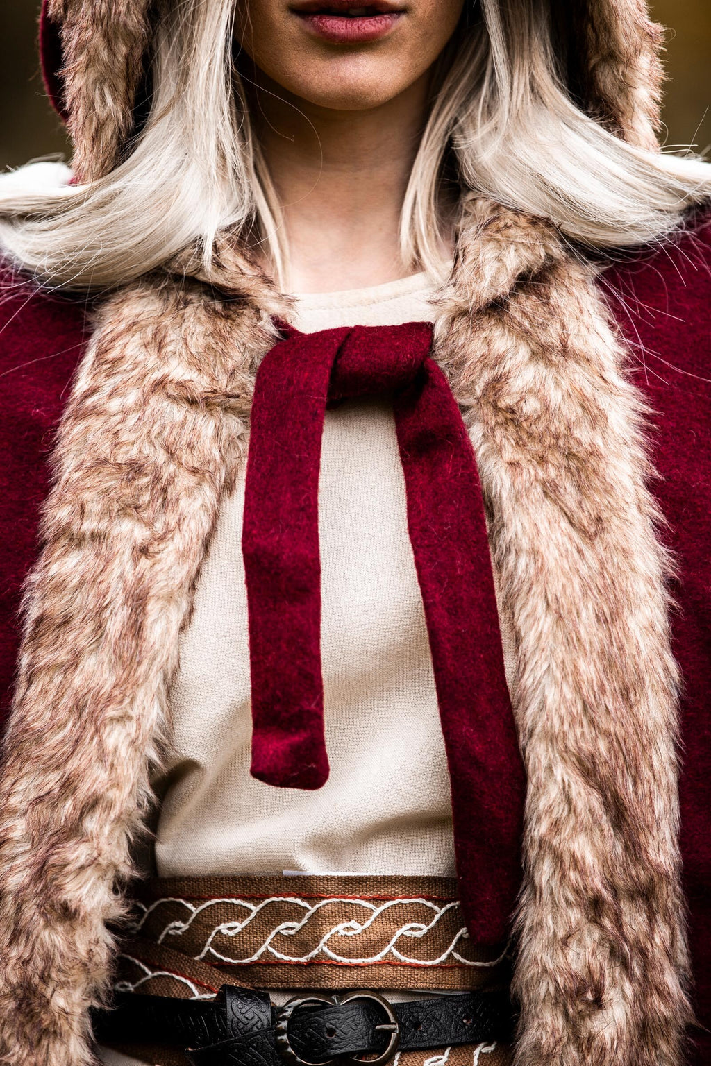 LARP Wool Cloak with Faux Fur