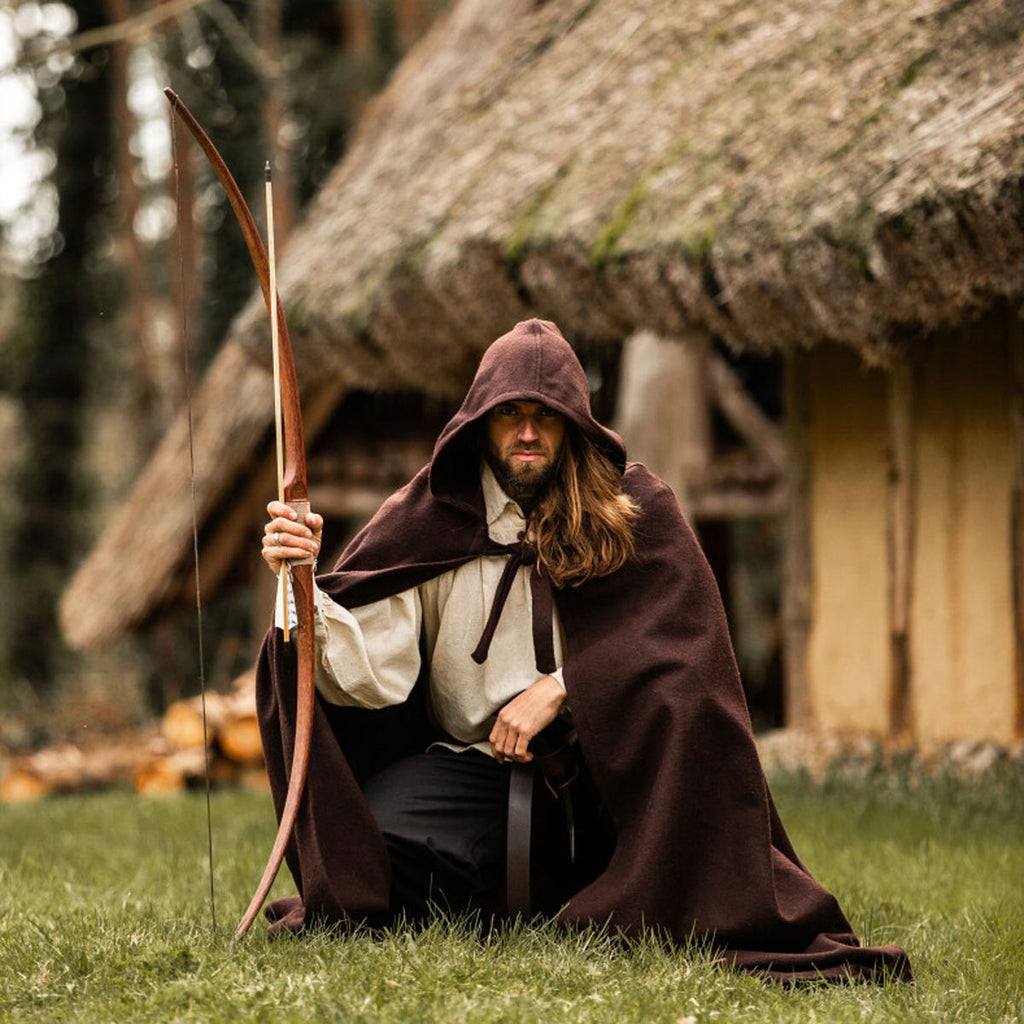 LARP Umhang mit langer Kapuze aus Wolle