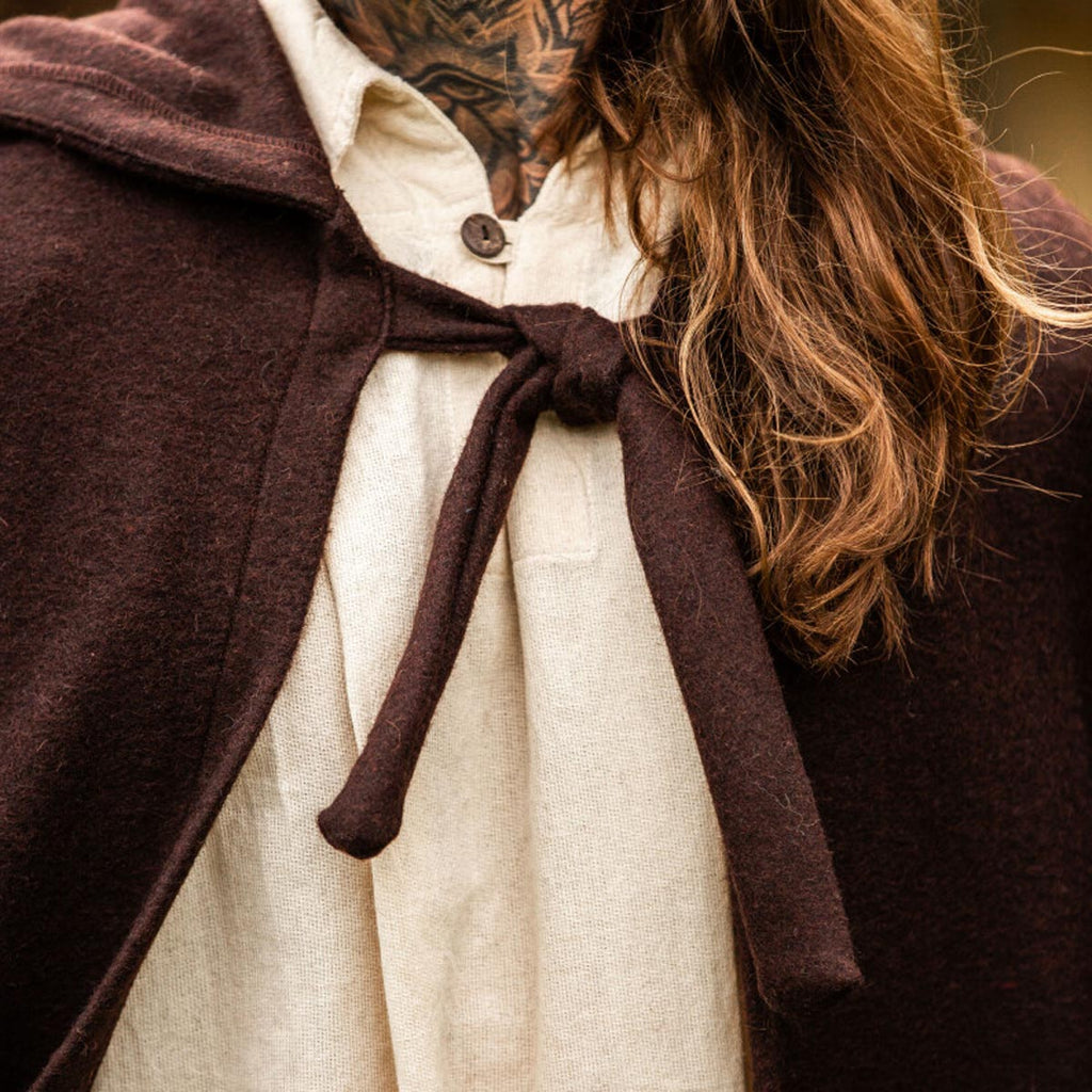 LARP Umhang mit langer Kapuze aus Wolle