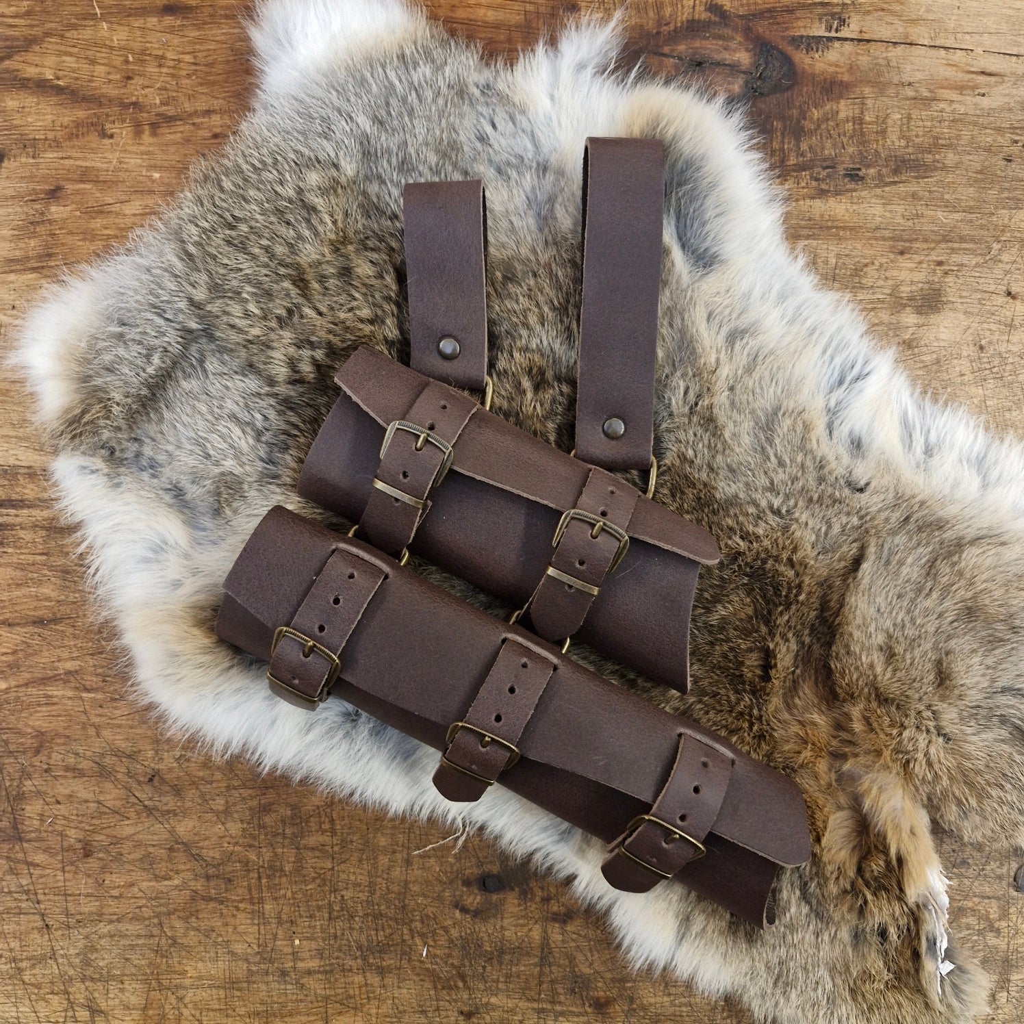 LARP Doppel Schwertgehänge aus Leder