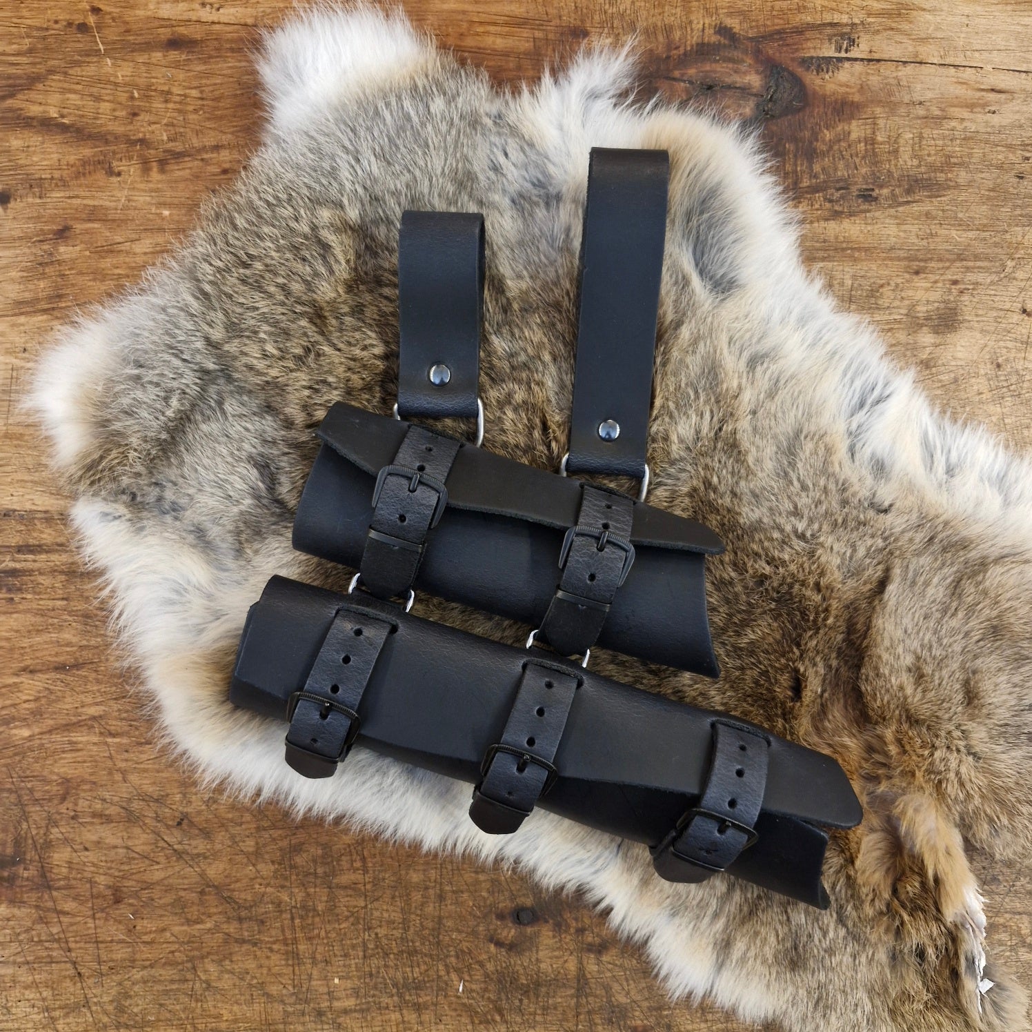 LARP Doppel Schwertgehänge aus Leder