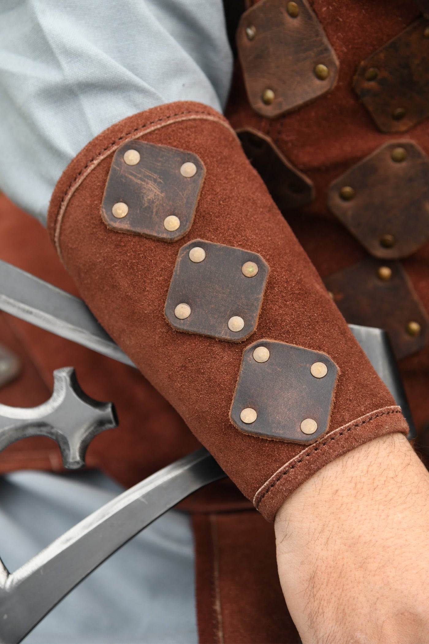 LARP Leather Bracers Pair