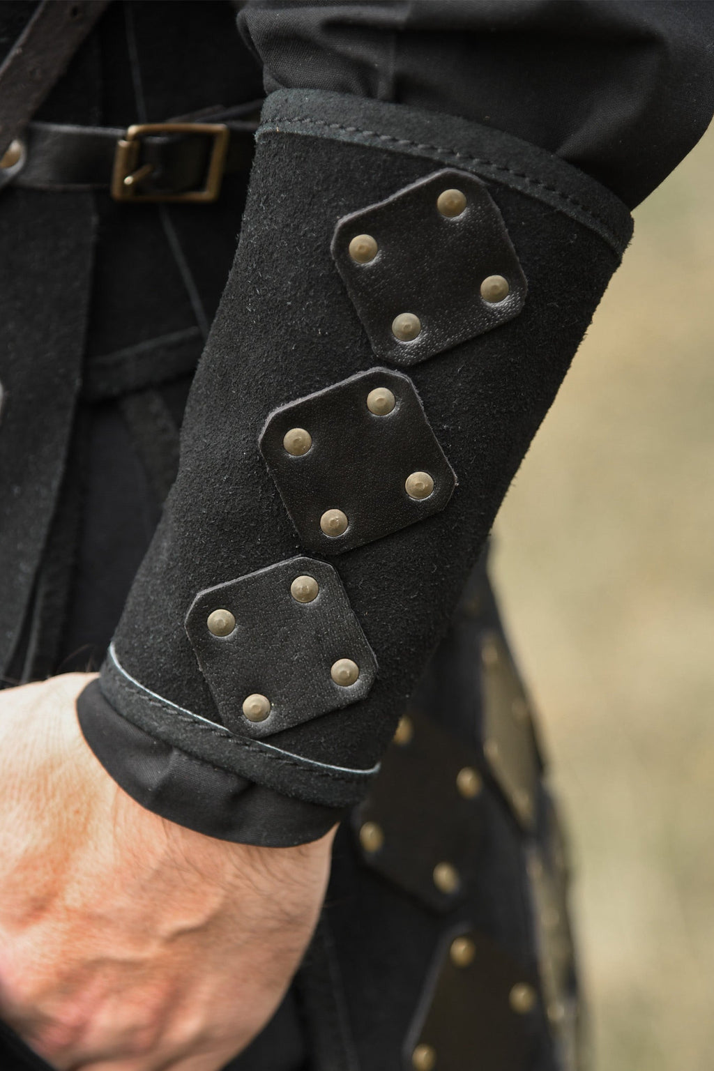 LARP Lederarmschützer Paar mit Lederplatten
