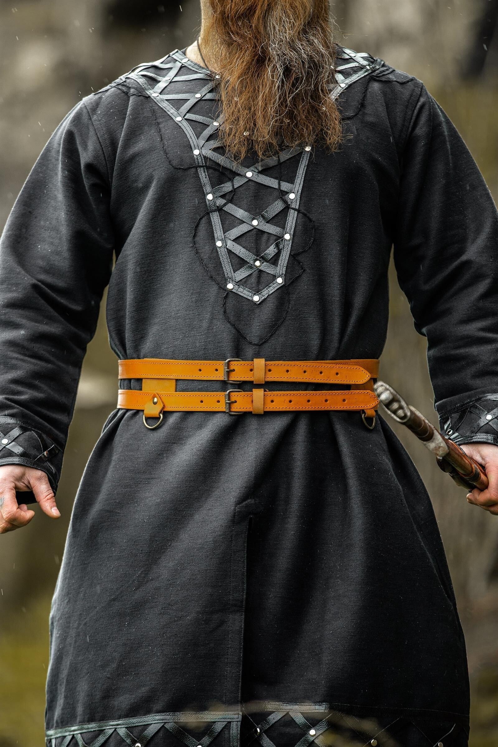 LARP Doppelgürtel Nordmann aus Leder