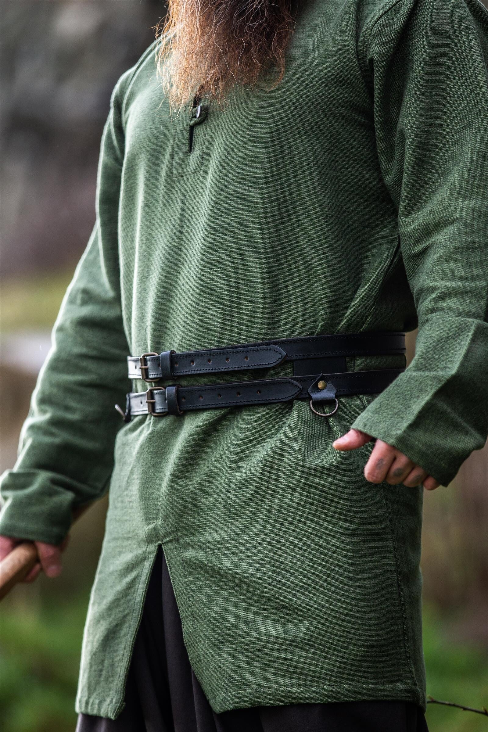 LARP Doppelgürtel Nordmann aus Leder