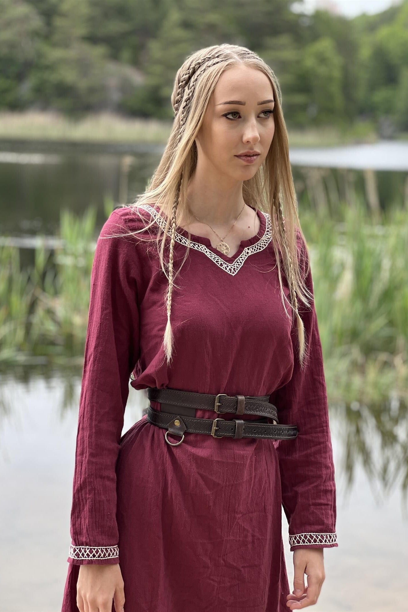 LARP Doppelgürtel Nordmann geprägt aus Leder