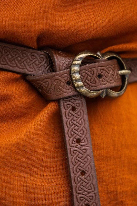 LARP Gürtel mit Prägung aus Rindsleder