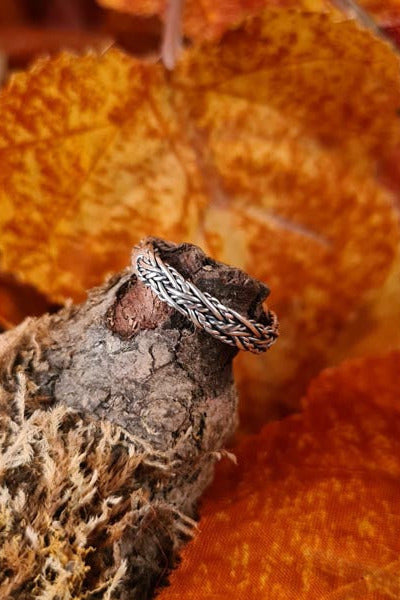 LARP Ring Flechtwerk aus Silber