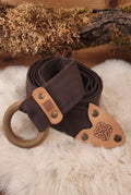 LARP Ring Belt with Leather Appliqué made of Cotton