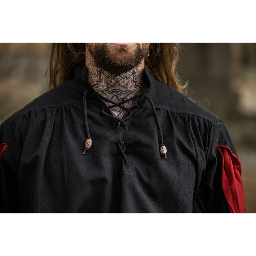 Landsknechthemd schwarz rot