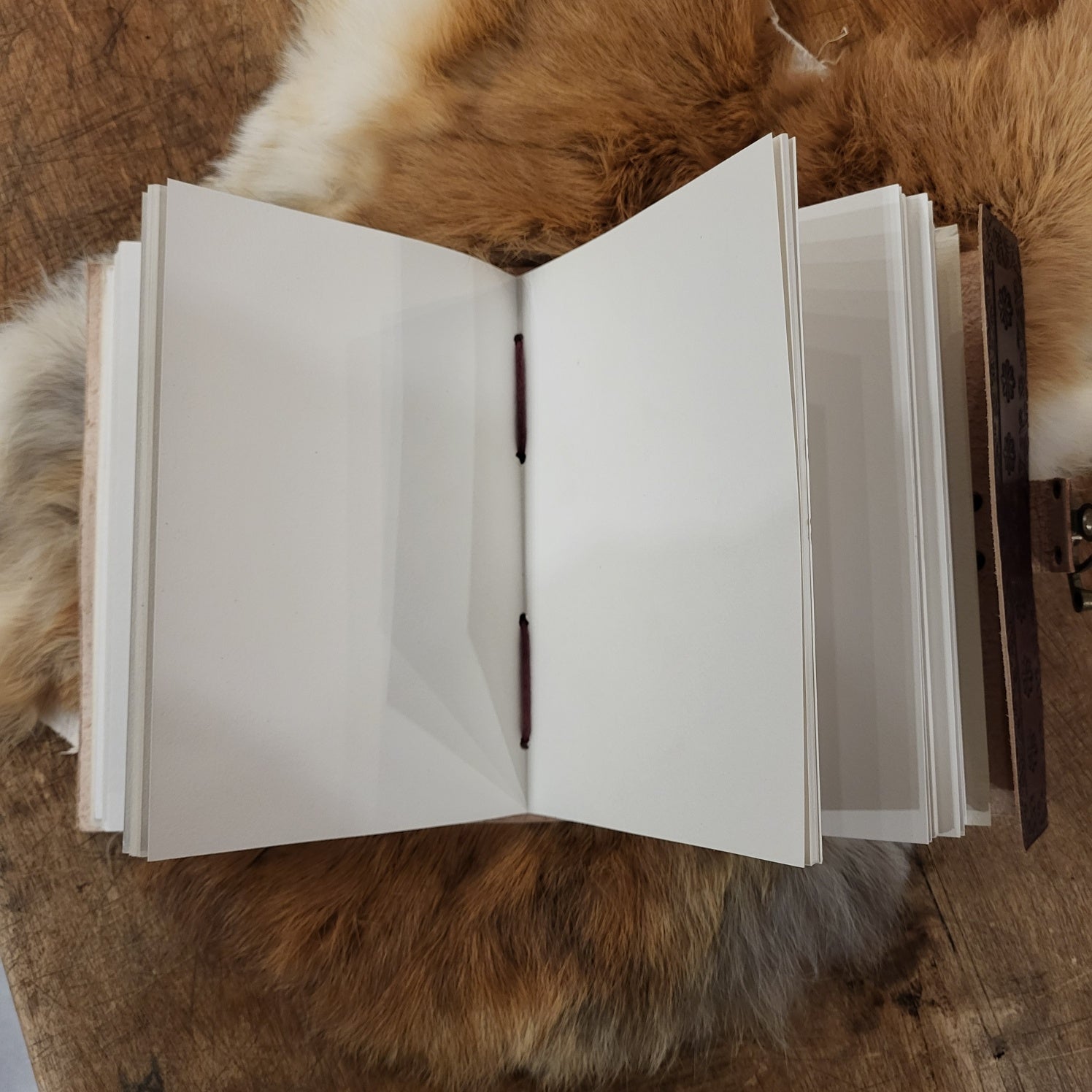 Lederbuch mit geprägten Lebensbaum und Verschluß