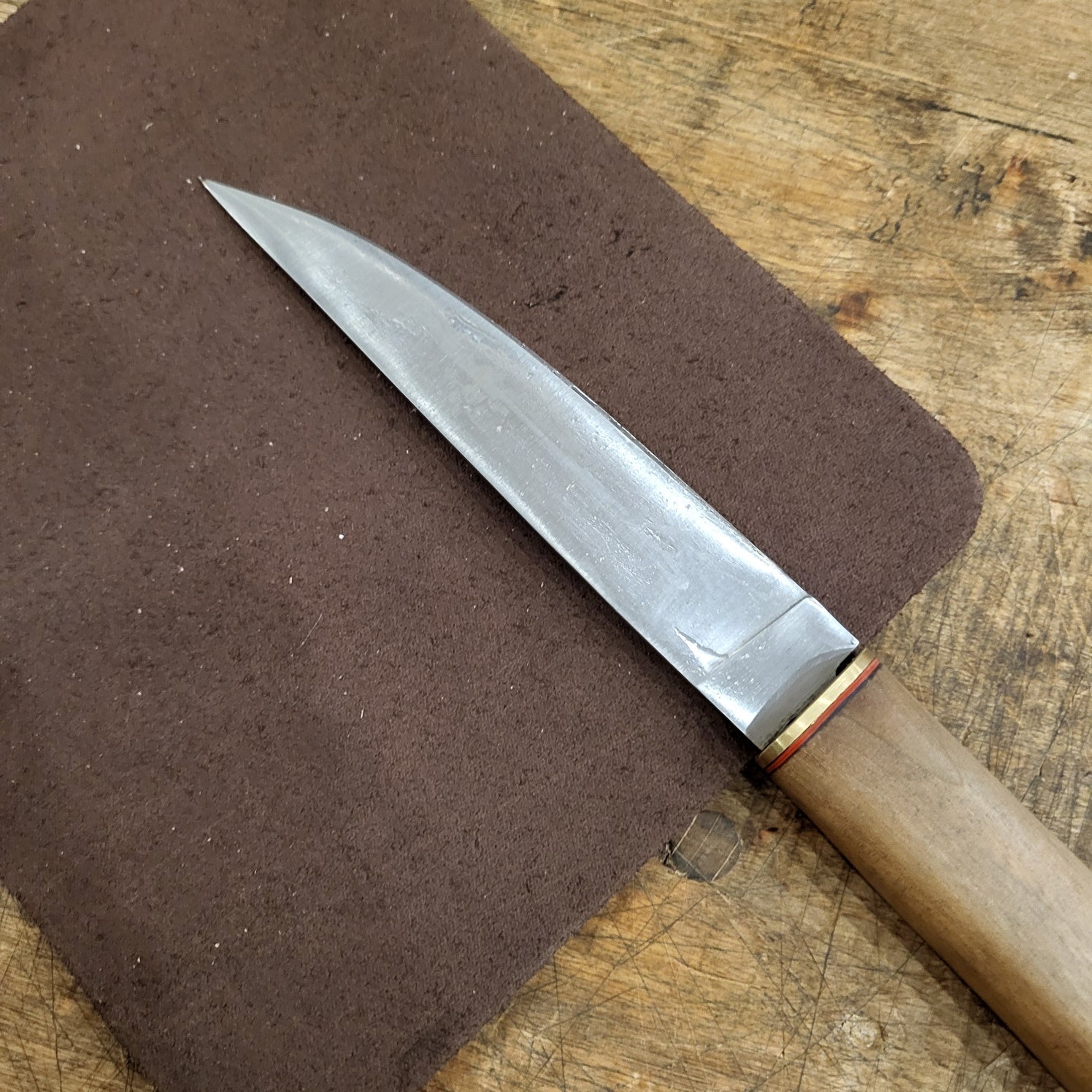 Leather piece 22 x 18 for DIY knife sheaths made of nubuck leather
