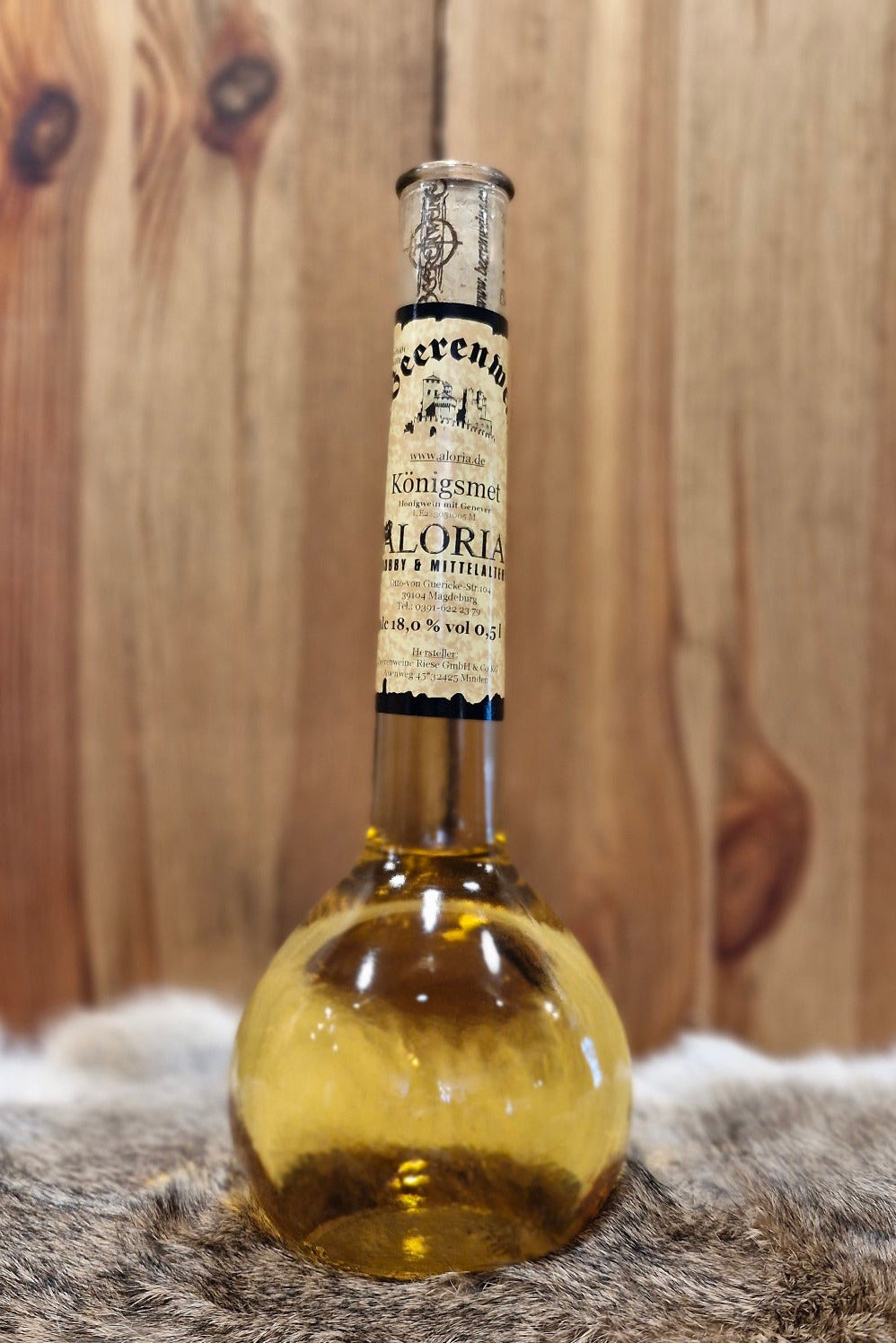 Metlikör Königsmet in Elixierflasche