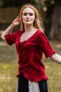 Mittelalter Bluse mit Rüschen kurzarm