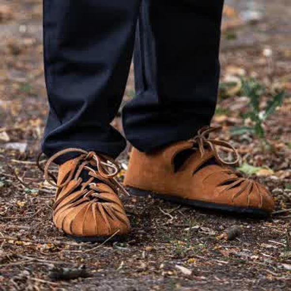 Medieval Suede Bundschuh Shoes