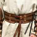 Mittelalter Doppelledergürtel aus Fettleder braun