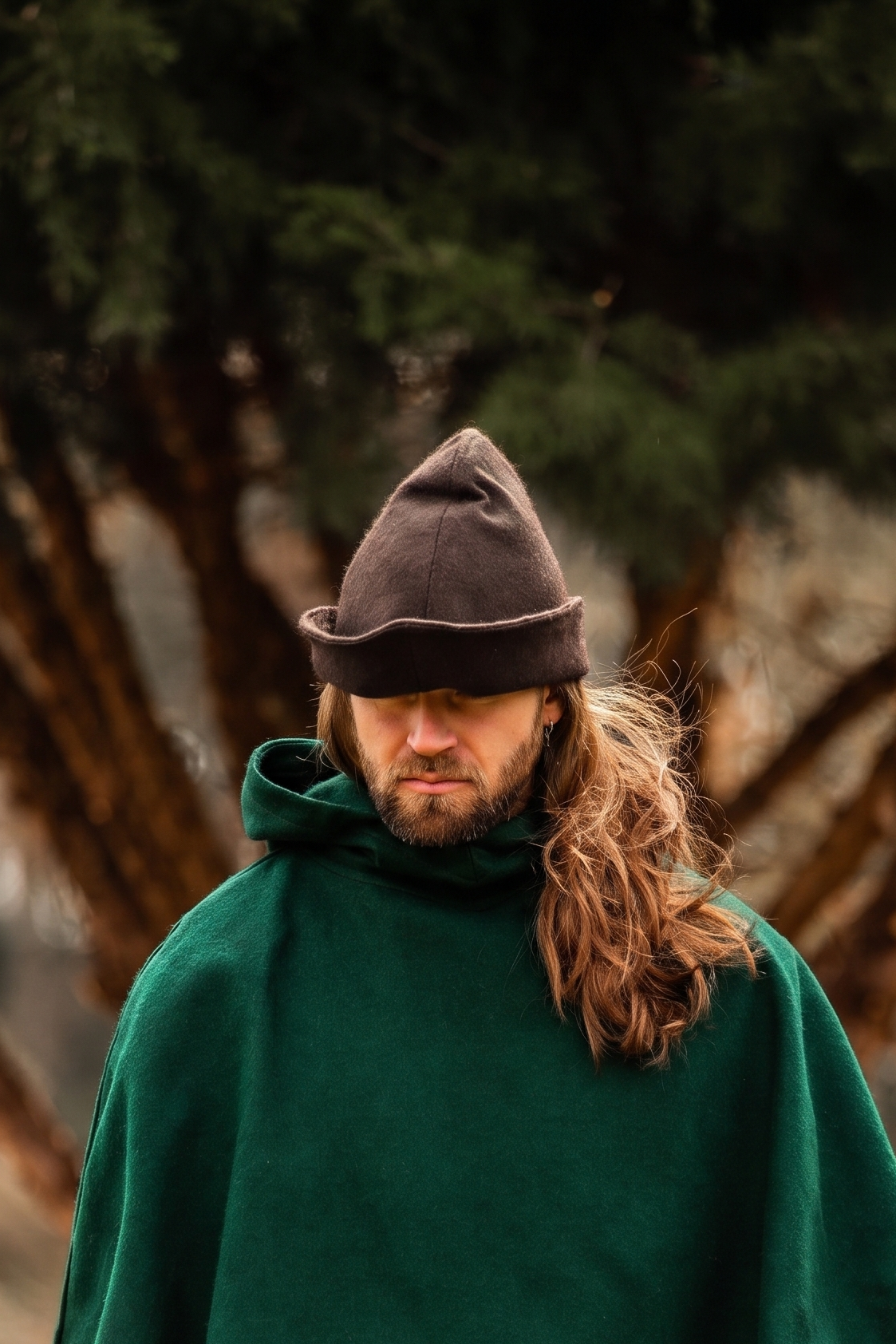 Medieval felt hat Robin made of wool
