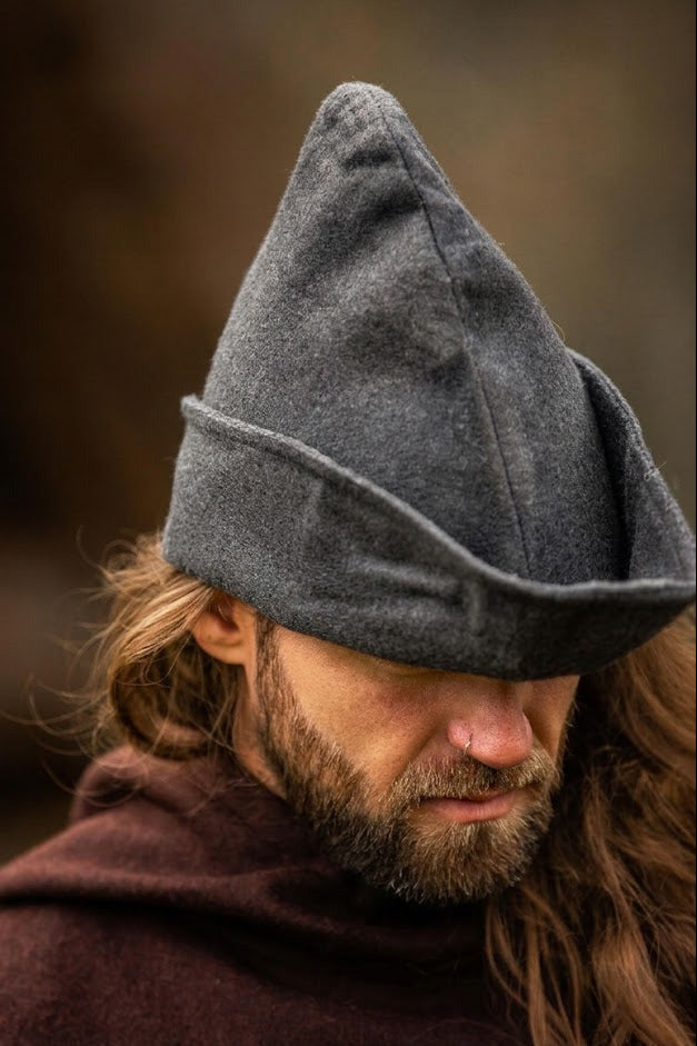 Medieval felt hat Robin made of wool