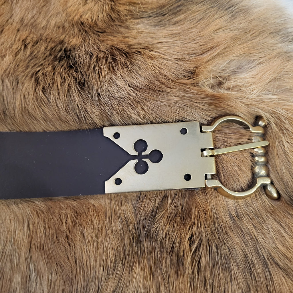 Mittelalter Gürtelset Gotik 14. Jahrhundert für 3 cm Riemen aus Messing