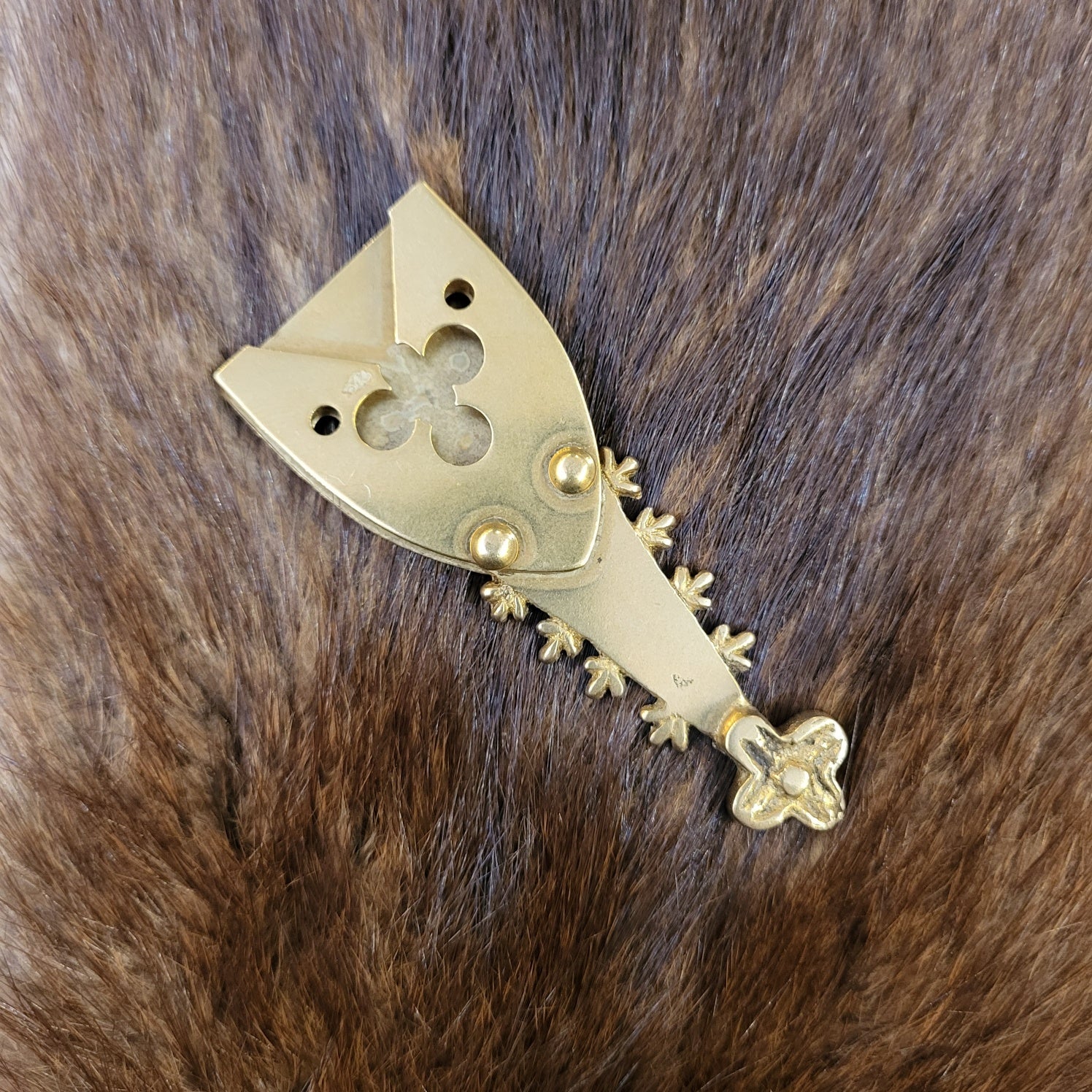 Mittelalter Gürtelset Gotik 14. Jahrhundert für 3 cm Riemen aus Messing