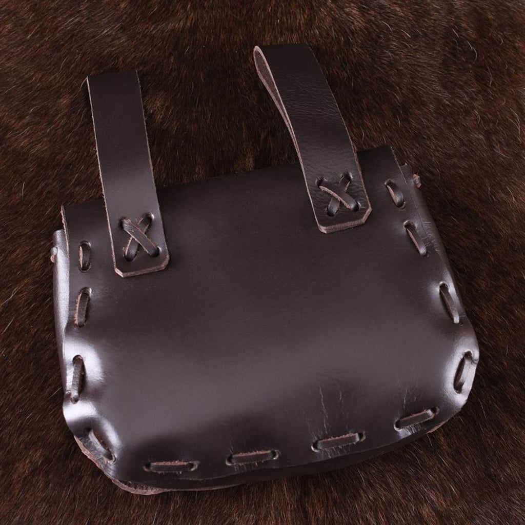 Mittelalter Gürteltasche mit Lederknopf aus Leder