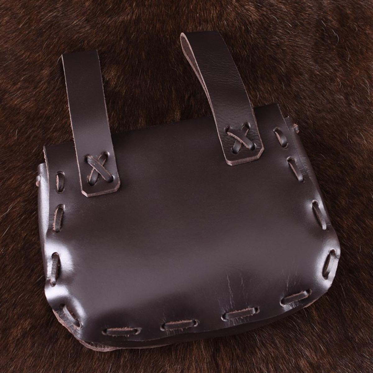 Mittelalter Gürteltasche mit Lederknopf aus Leder