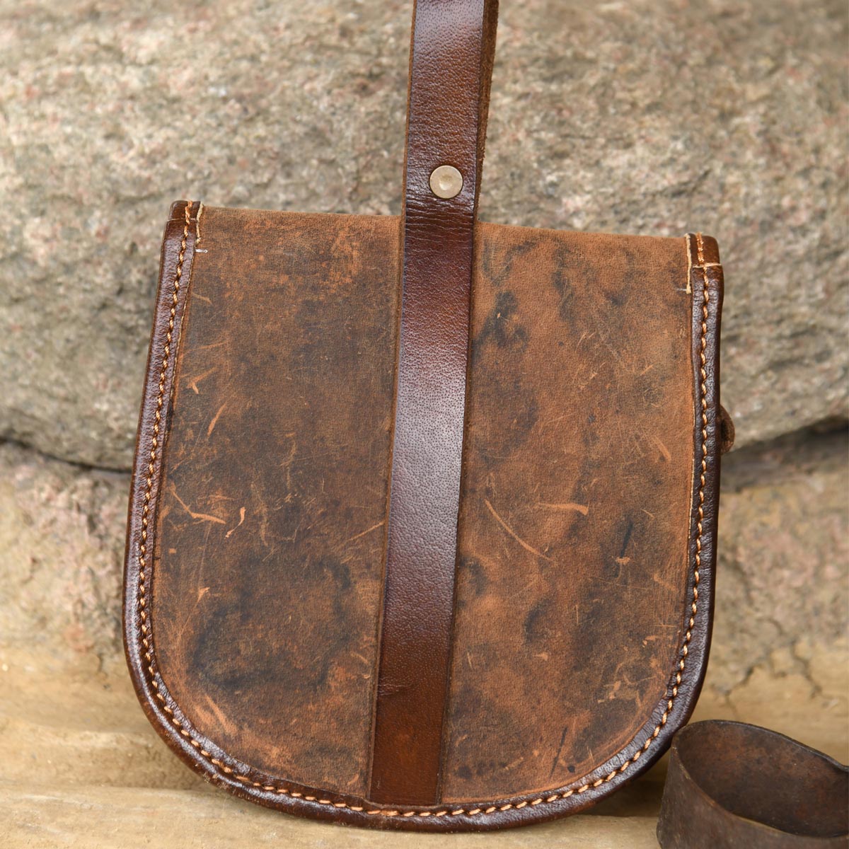 Mittelalter Gürteltasche aus Fettleder braun
