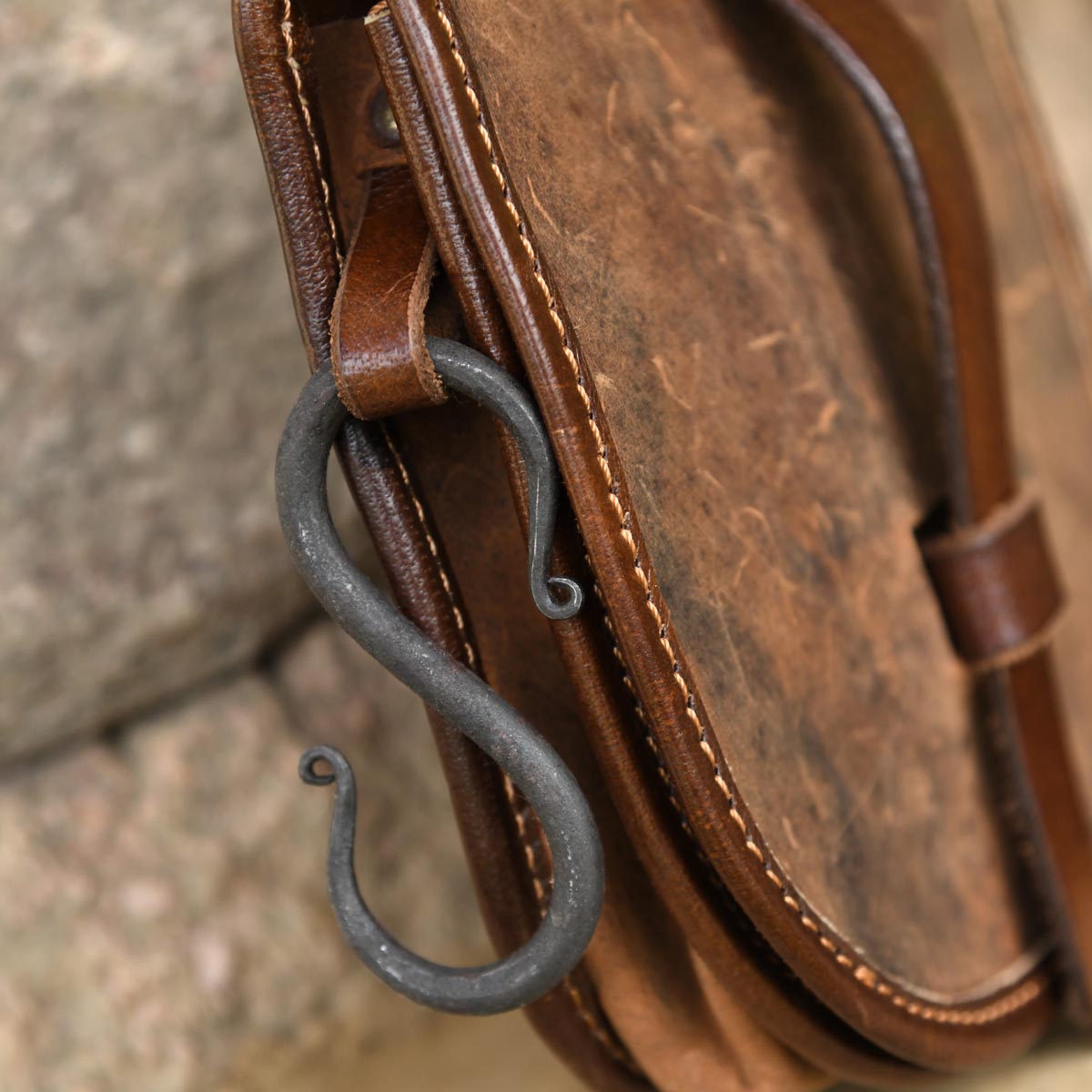 Mittelalter Gürteltasche aus Fettleder braun