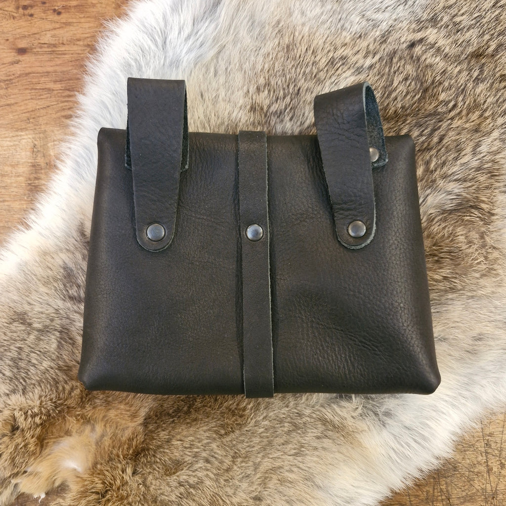 Mittelalter Gürteltasche mit Schnalle aus Nubukleder