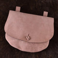 Medieval semicircular leather belt bag for reenactment