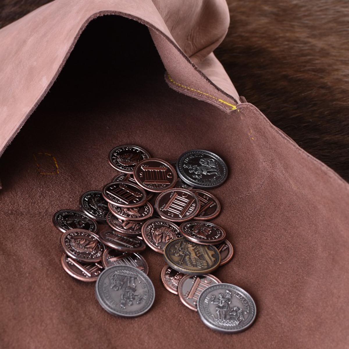 Mittelalter Gürteltasche halbrund aus Leder für Reenactment