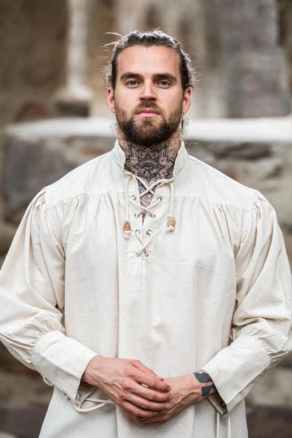 Mittelalter Hemd Lancelot mit Armmanschetten