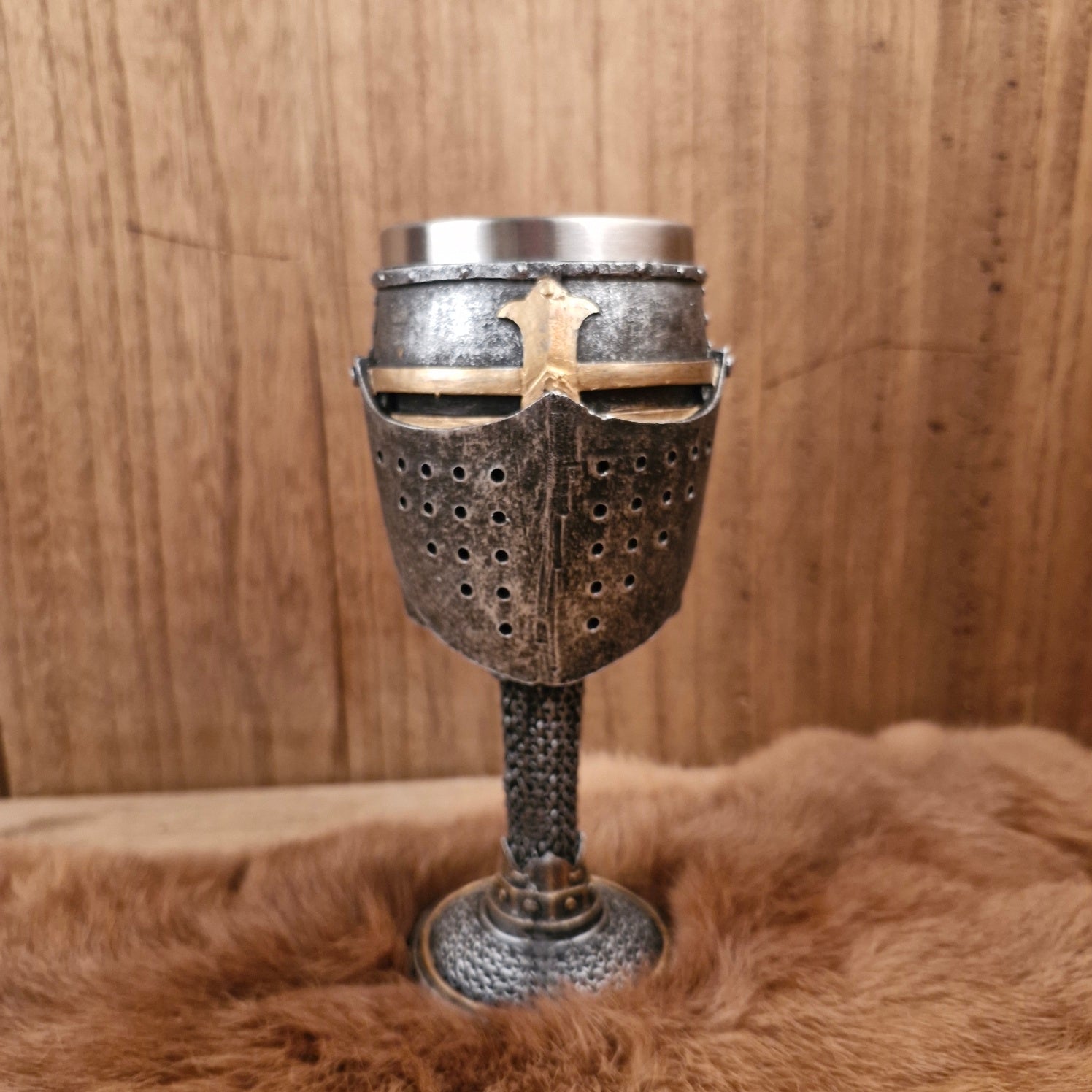 Mittelalter Kelch Ritterhelm - handbemalt