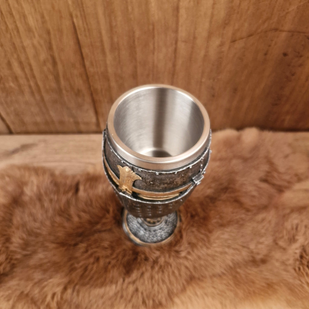 Mittelalter Kelch Ritterhelm - handbemalt