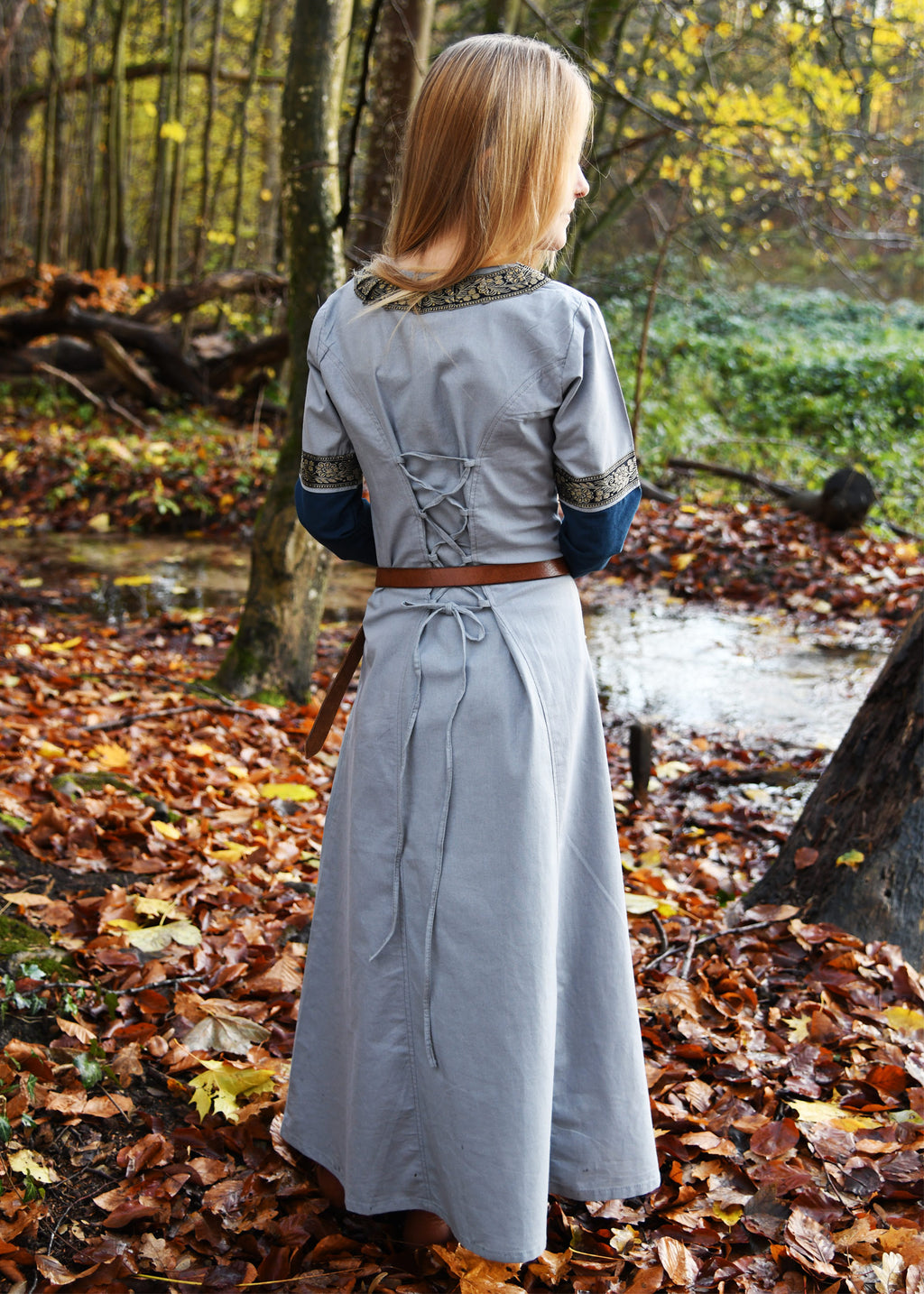 Mittelalter Kinderkleid blau/blaugrau