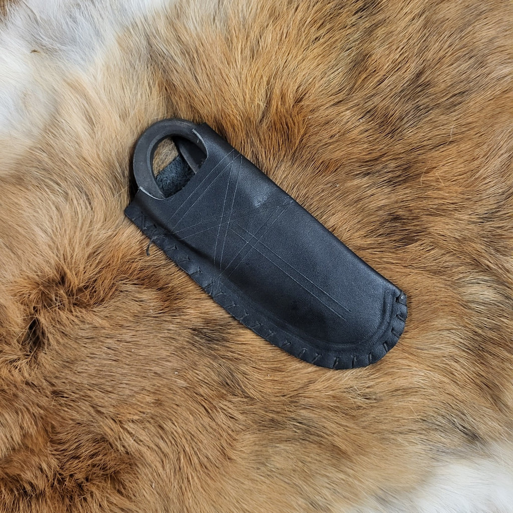 Medieval Folding Knife with Leather Sheath - Hand-forged