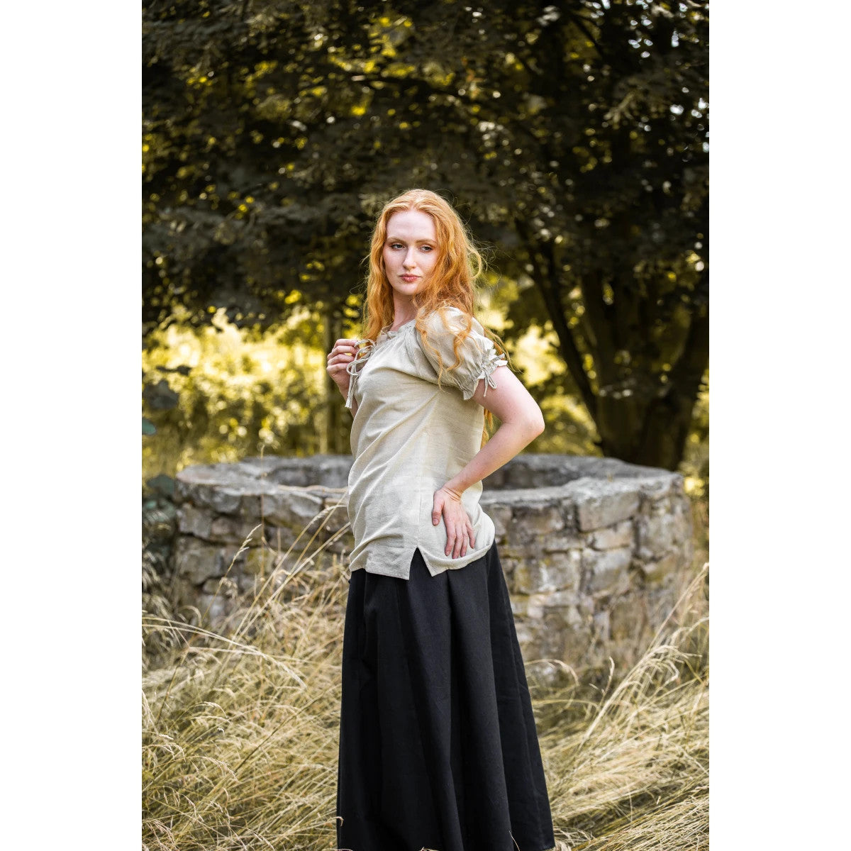 LARP Short-Sleeve Blouse with Lacing for Beginners