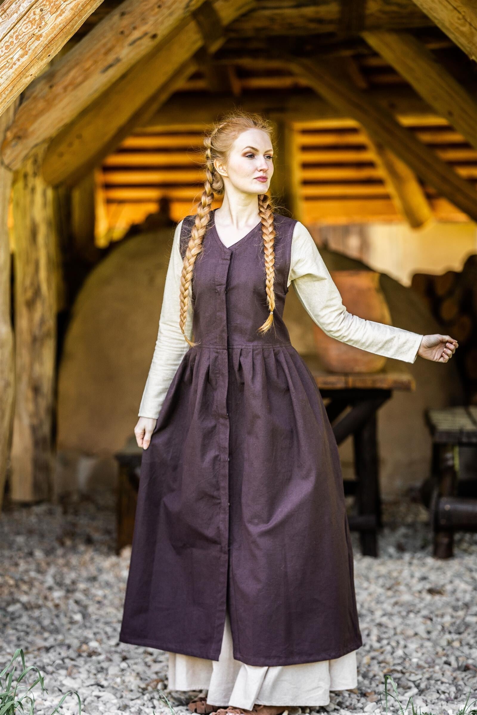 Mittelalter Magdkleid ärmellos