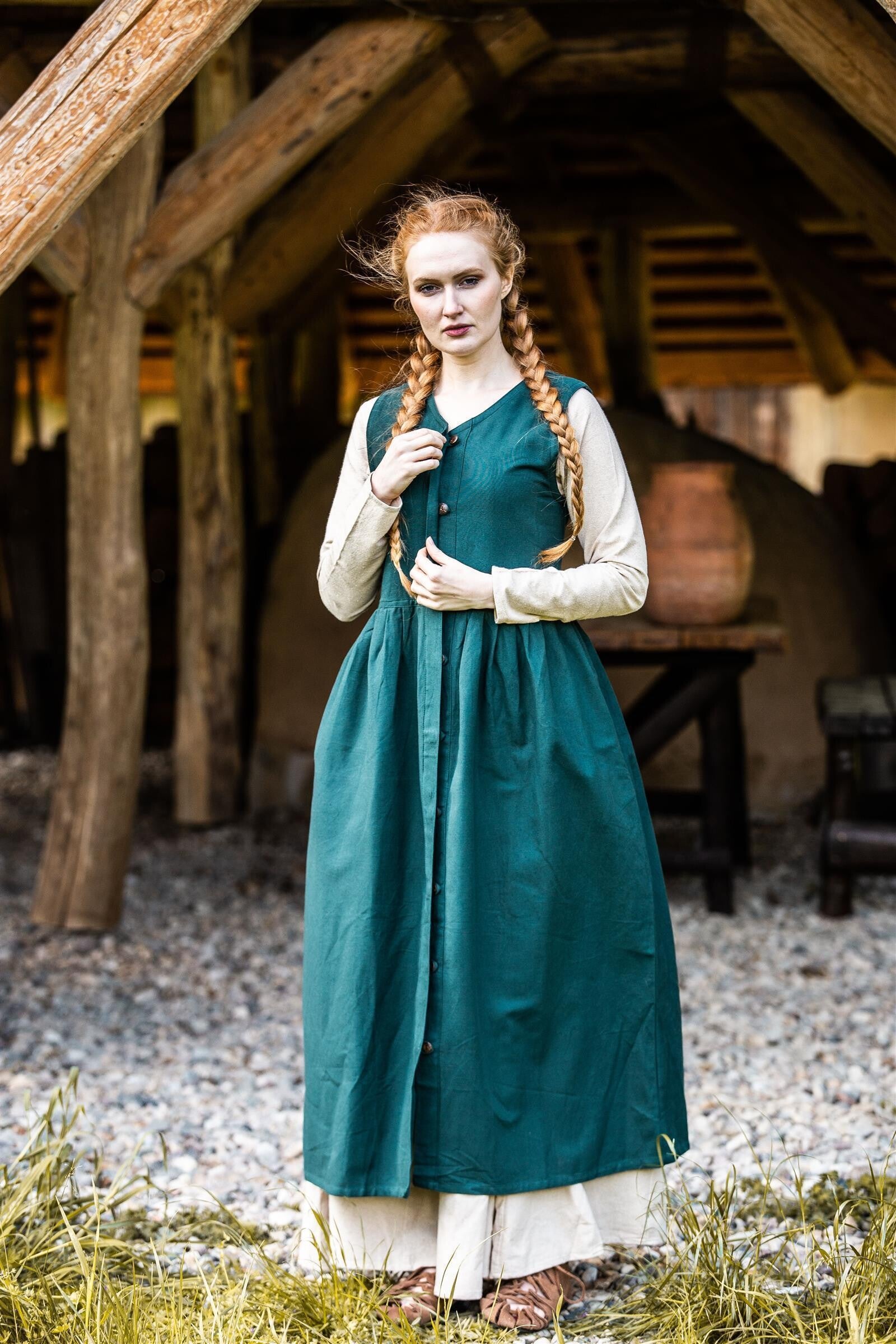 Mittelalter Magdkleid ärmellos