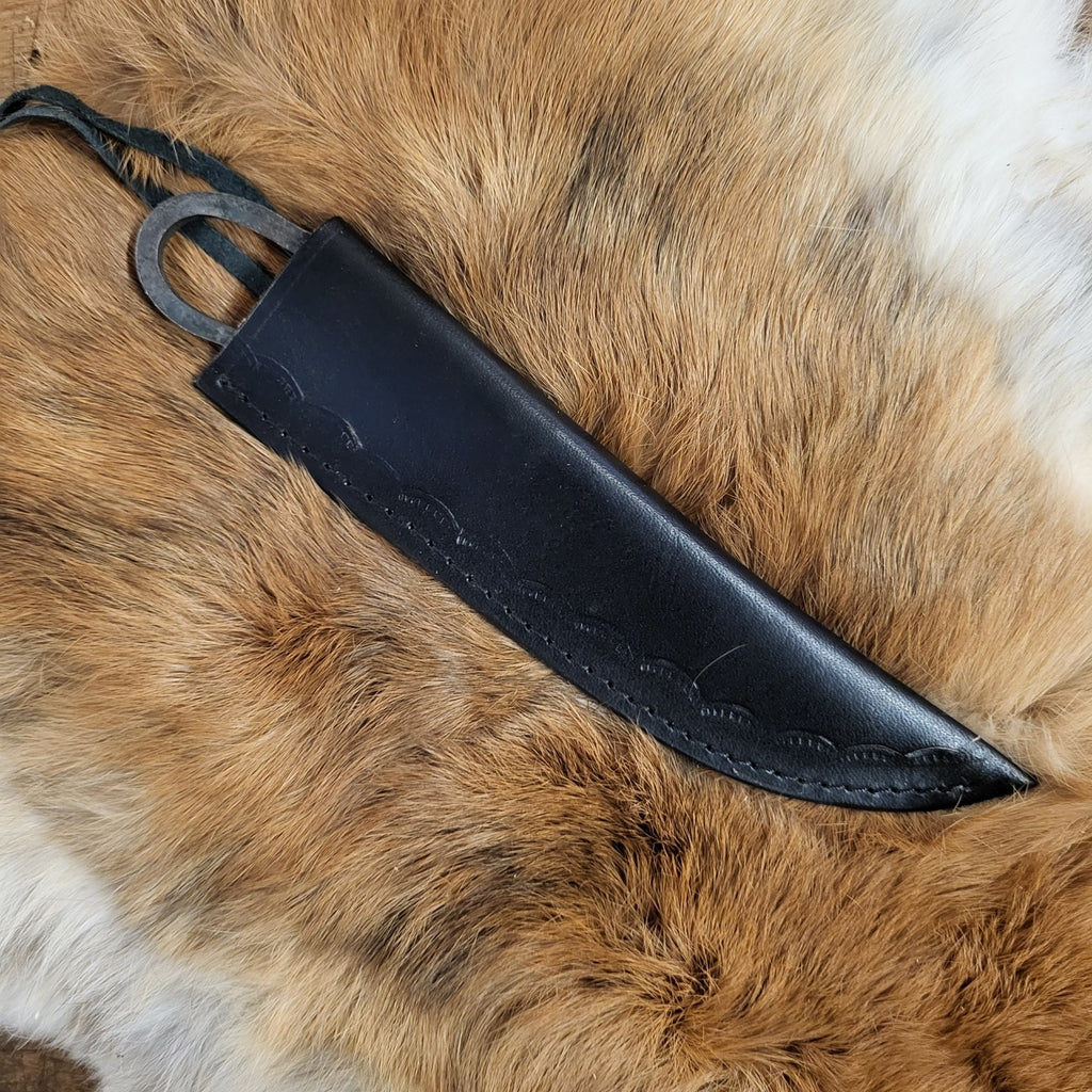 Medieval Knife with Leather Sheath - hand-forged