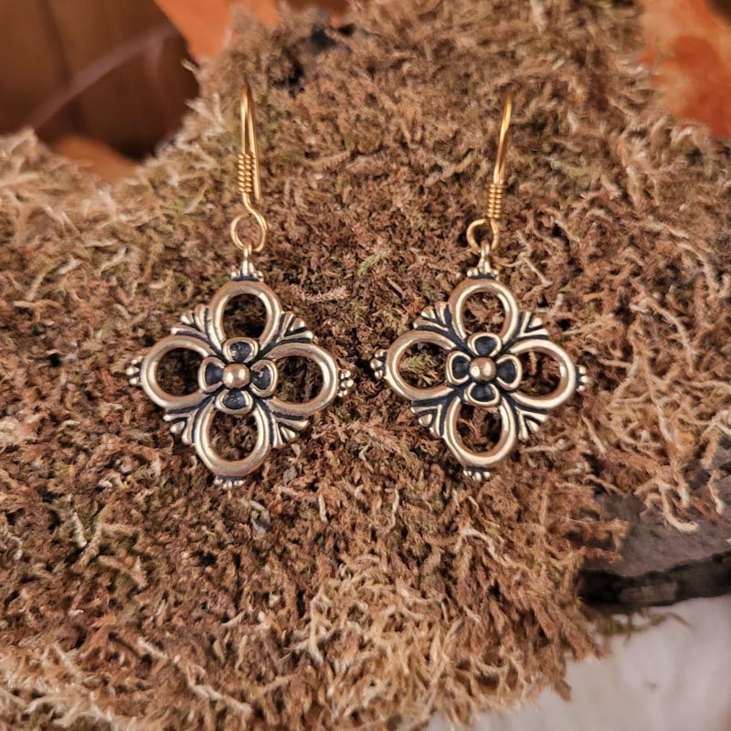 Late Medieval Gothic Bronze Earrings