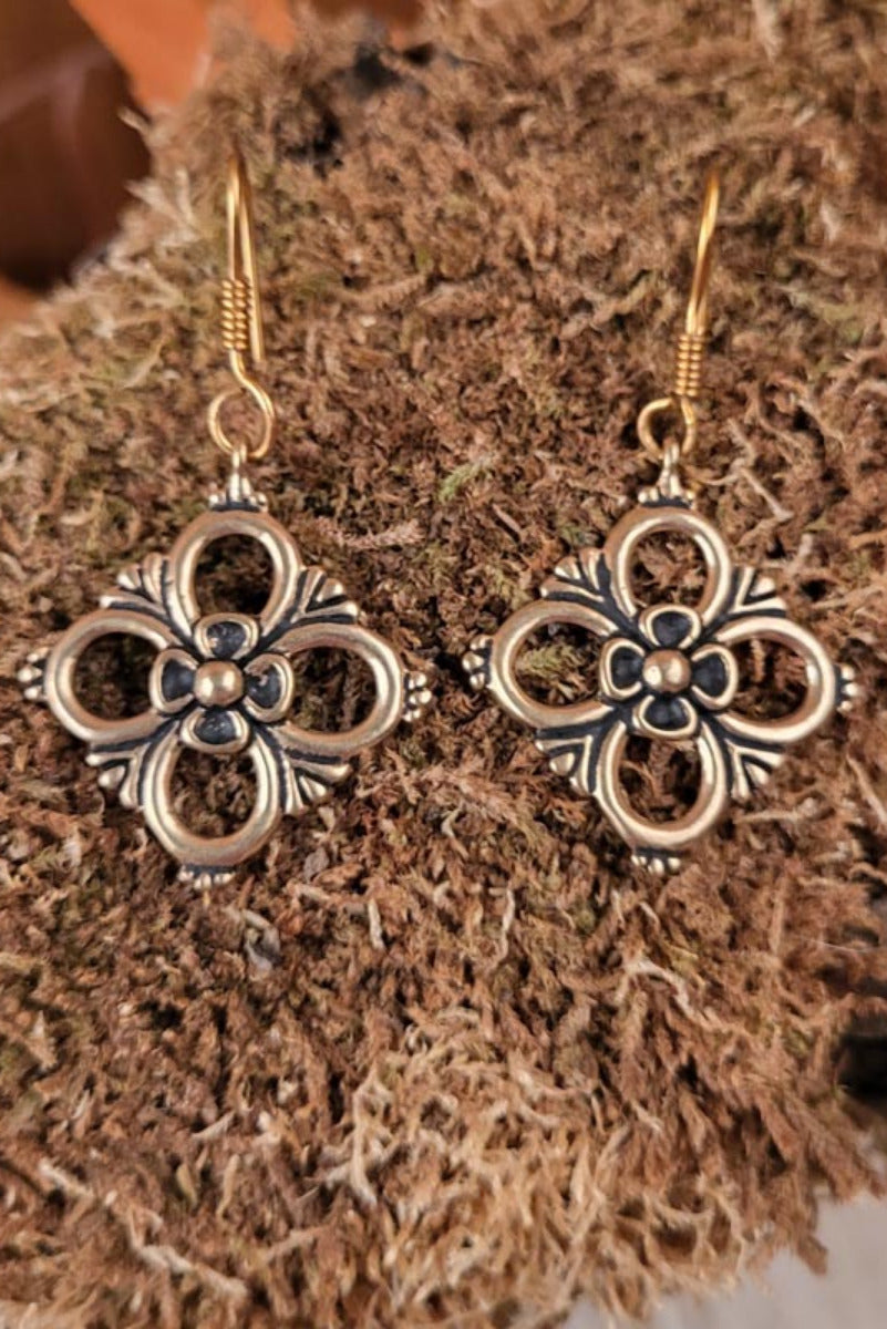 Late Medieval Gothic Bronze Earrings